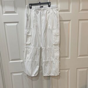 Aeropostale White Parachute Cargo Pants